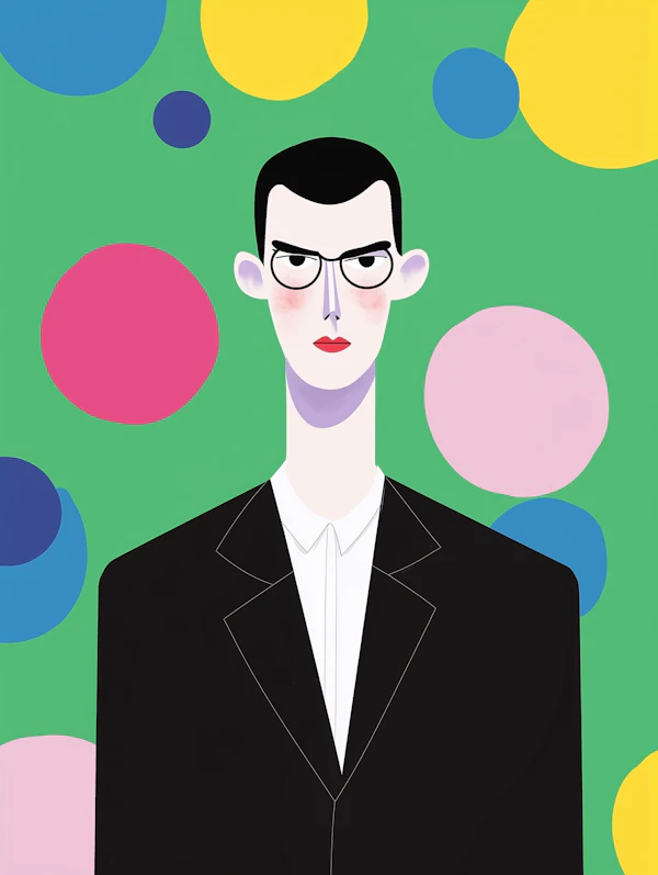 Stylized Portrait with Vibrant Background