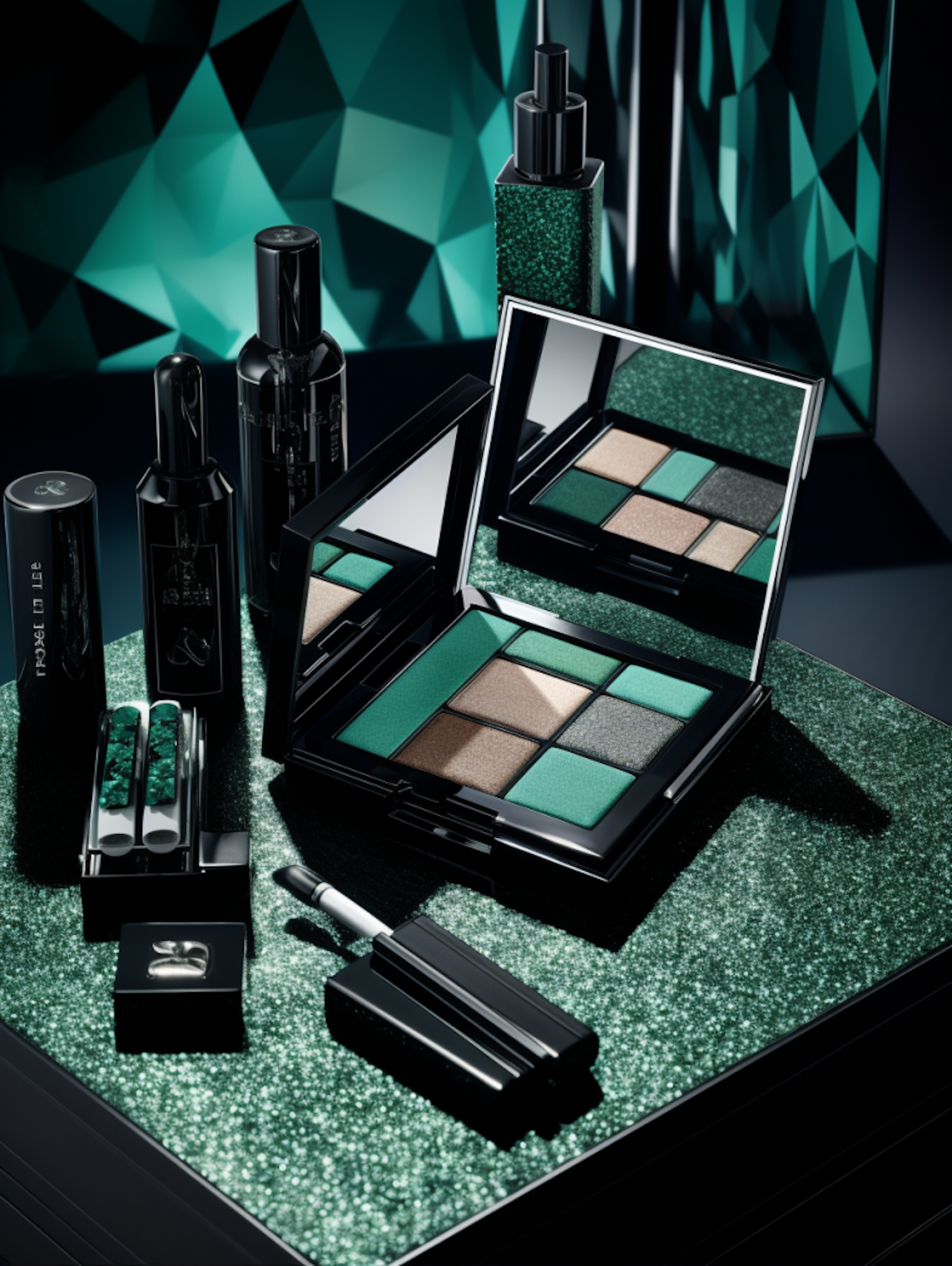 Emerald Elegance Cosmetics Display