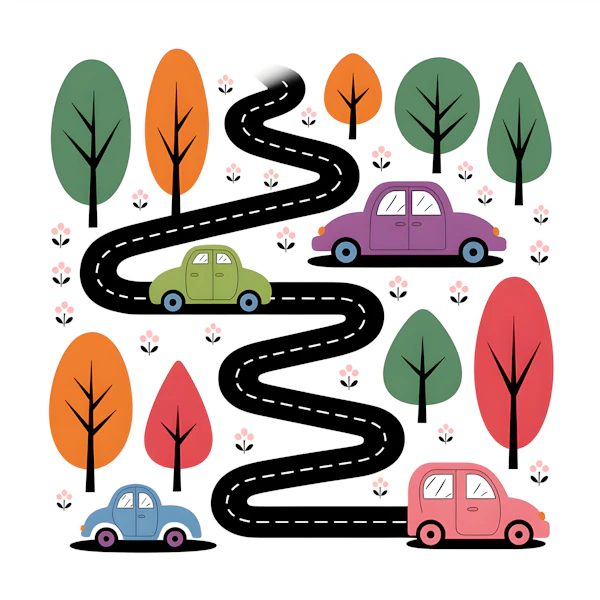 Whimsical Road Scene