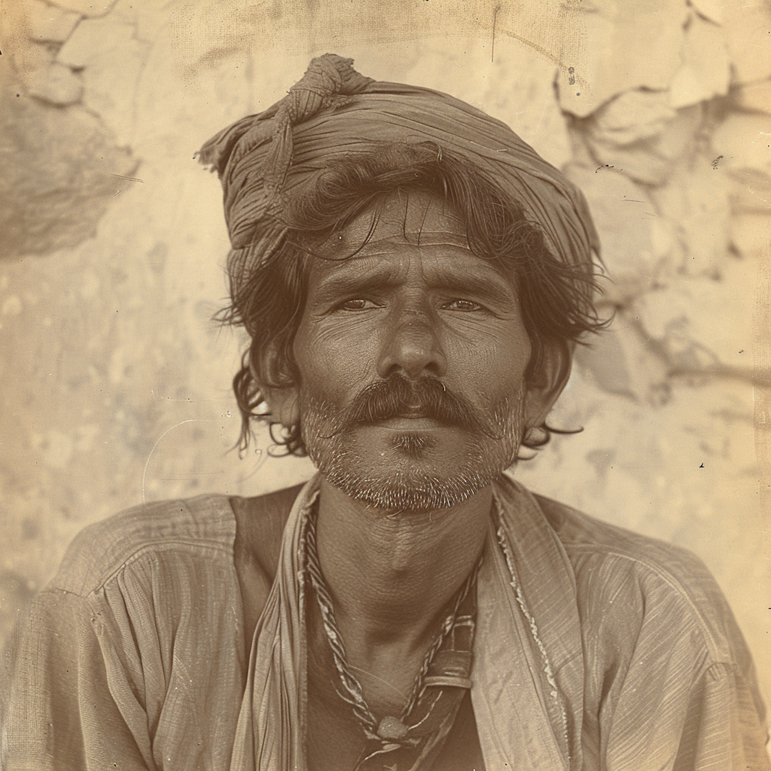 Portrait of a Weathered Man with Turban