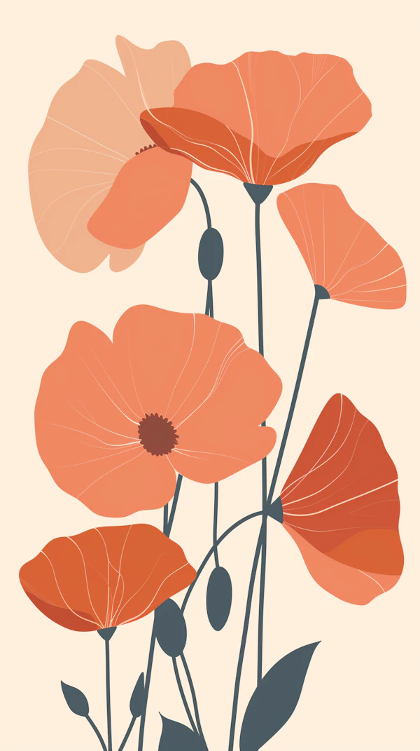 Vibrant Orange Poppies