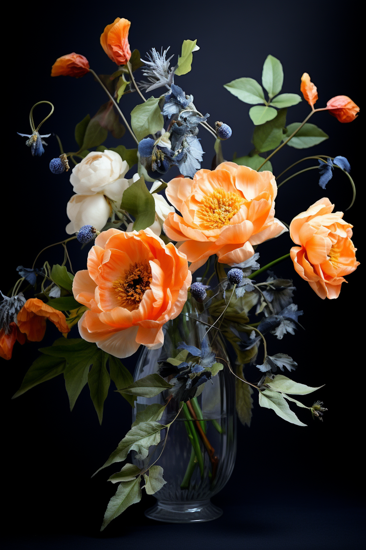 Luminous Bouquet of Orange Blooms