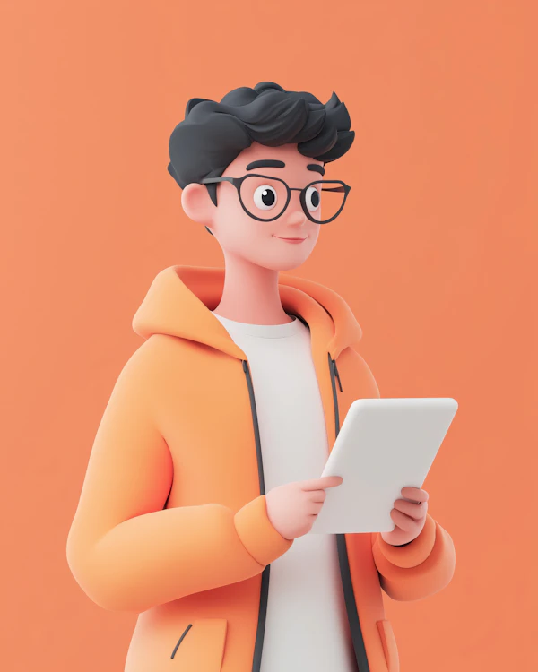 3D Person with Tablet