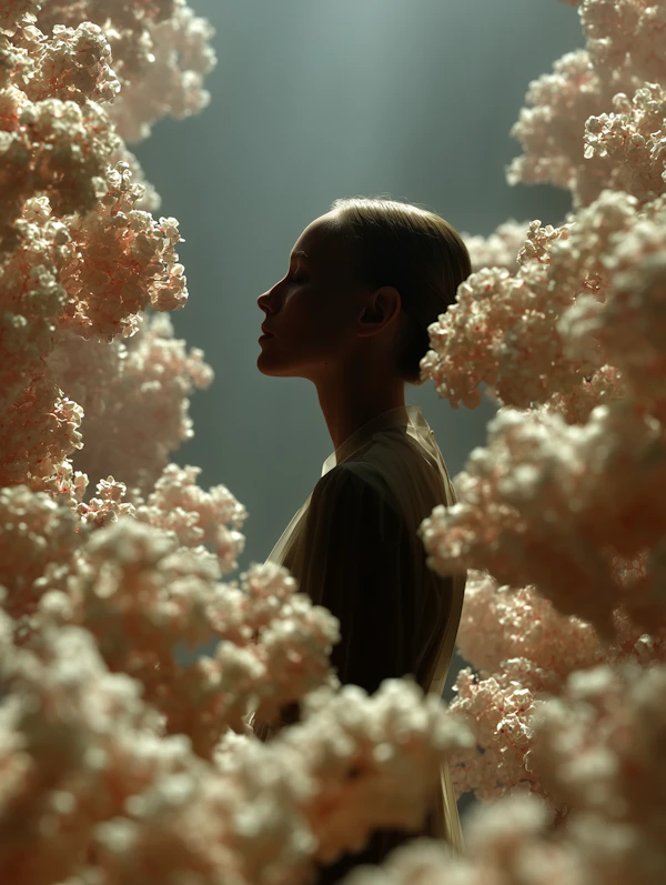 Woman Amidst Blossoms
