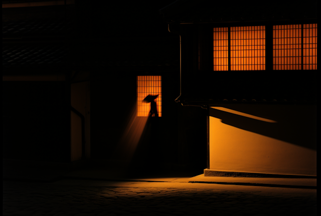 Nocturnal Solitude in Shoji Glow