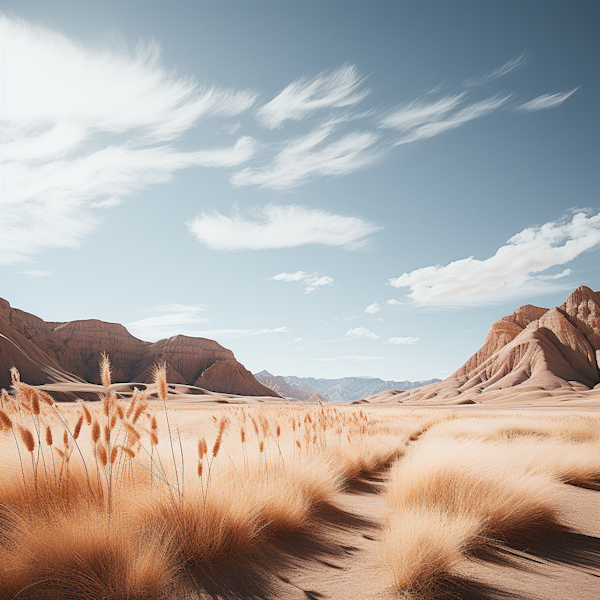 Desert Solitude: Warm Hues and Eroded Formations