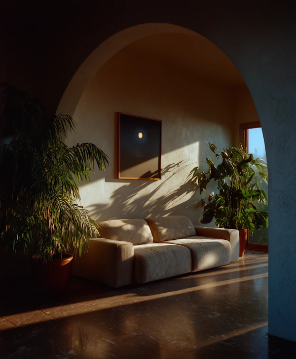 Cozy Sunlit Living Room