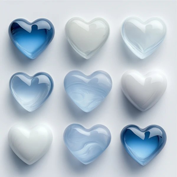Glossy Heart Grid
