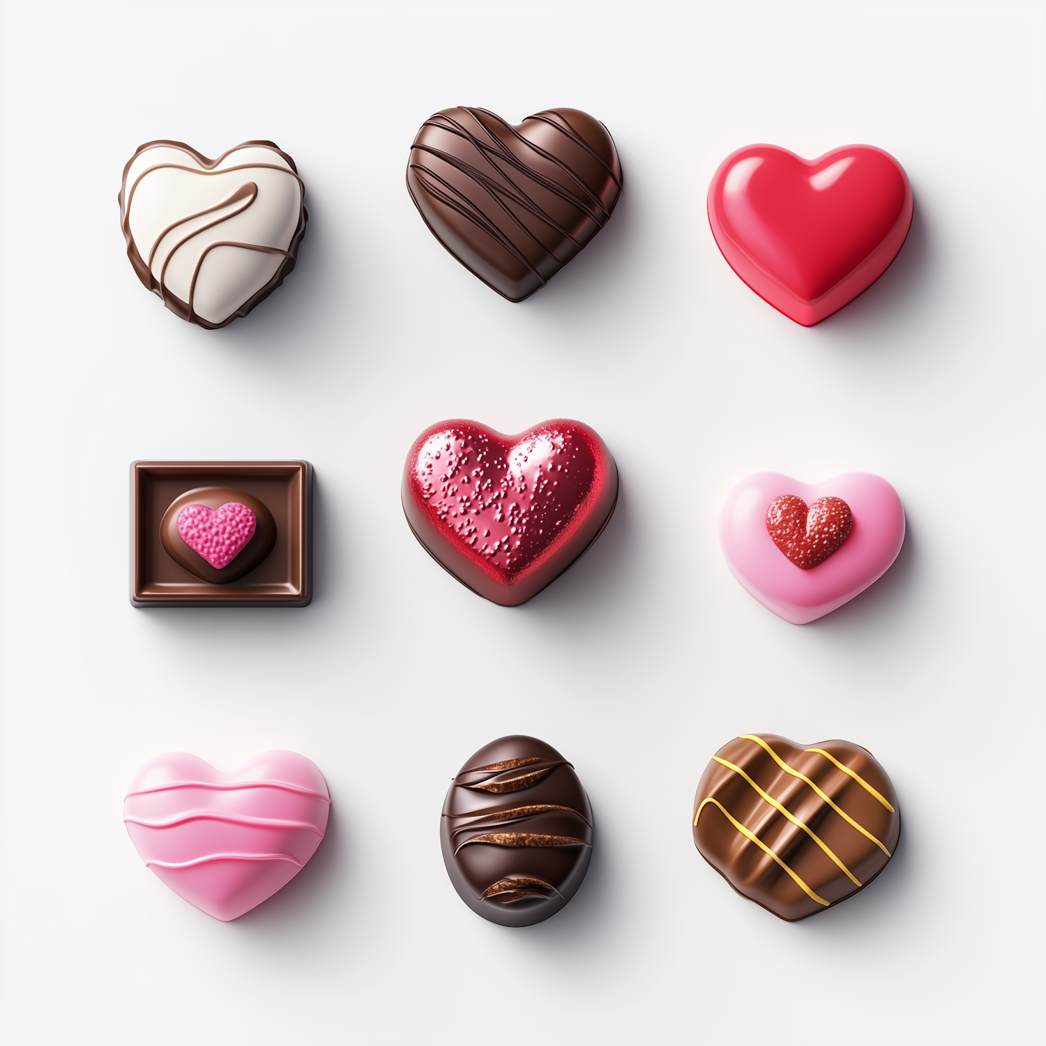 Heart-Shaped Chocolates Assortment