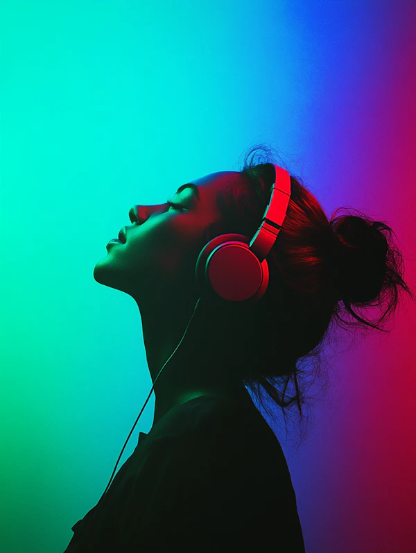 Silhouette with Headphones