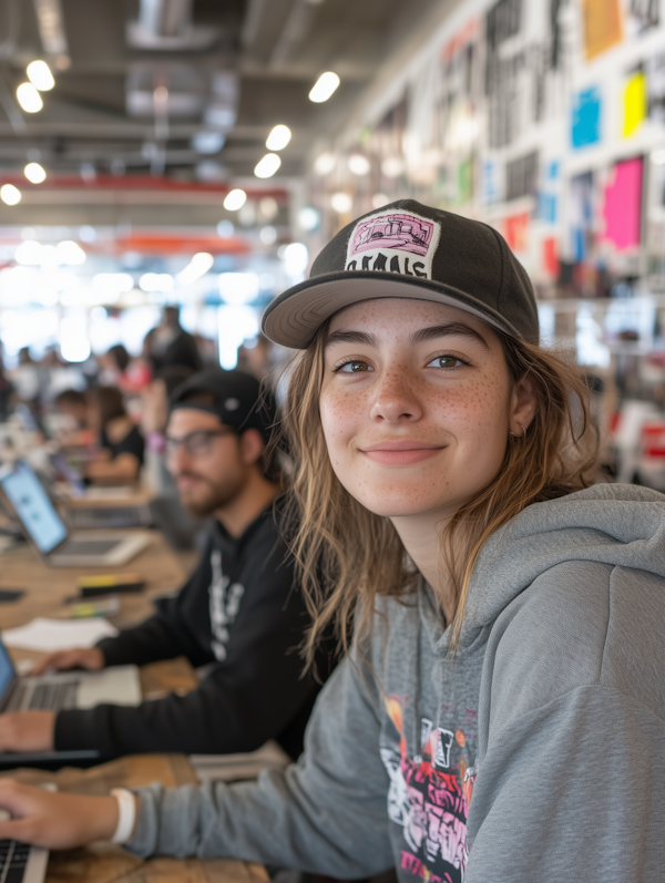 Young Woman in Modern Workspace