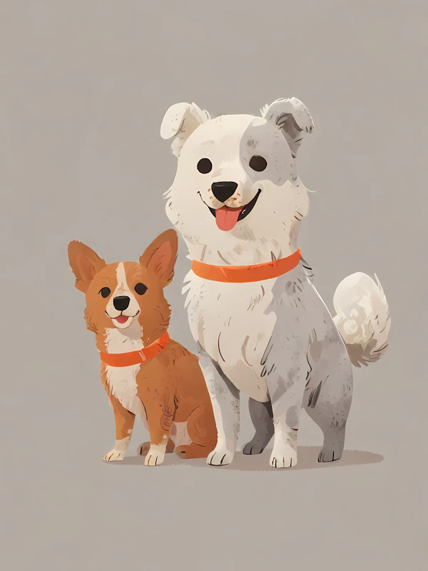 Cartoon Dogs Companionship