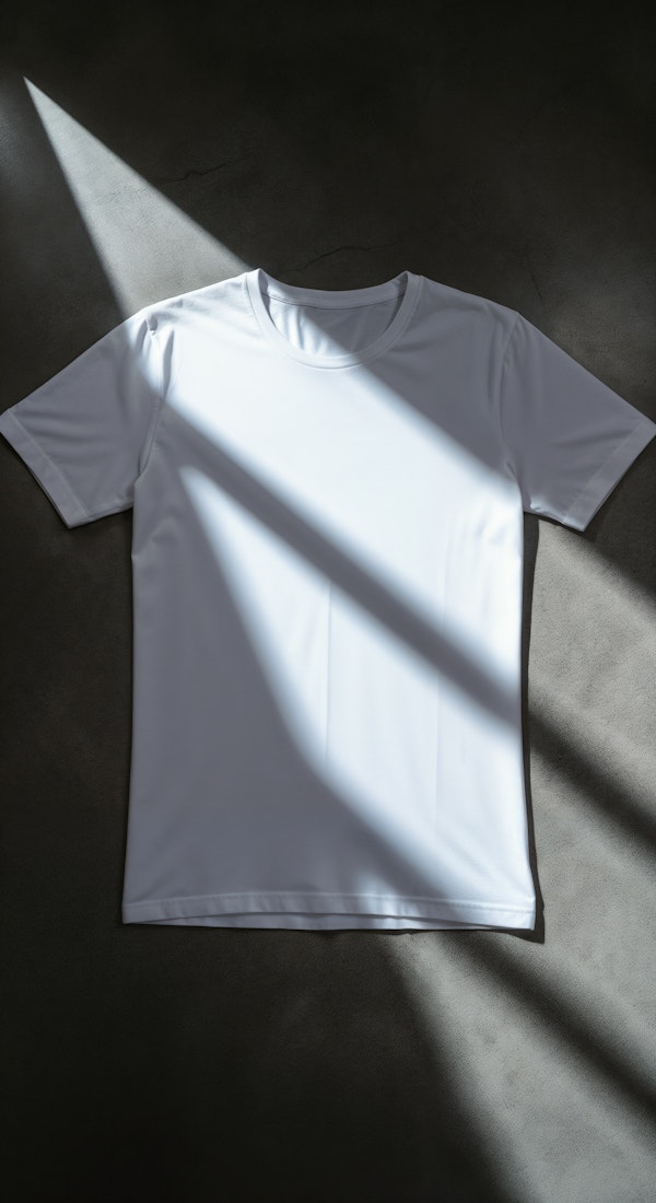 White T-Shirt on Textured Surface