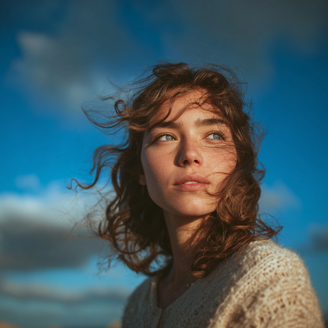 Contemplative Sunset Gaze