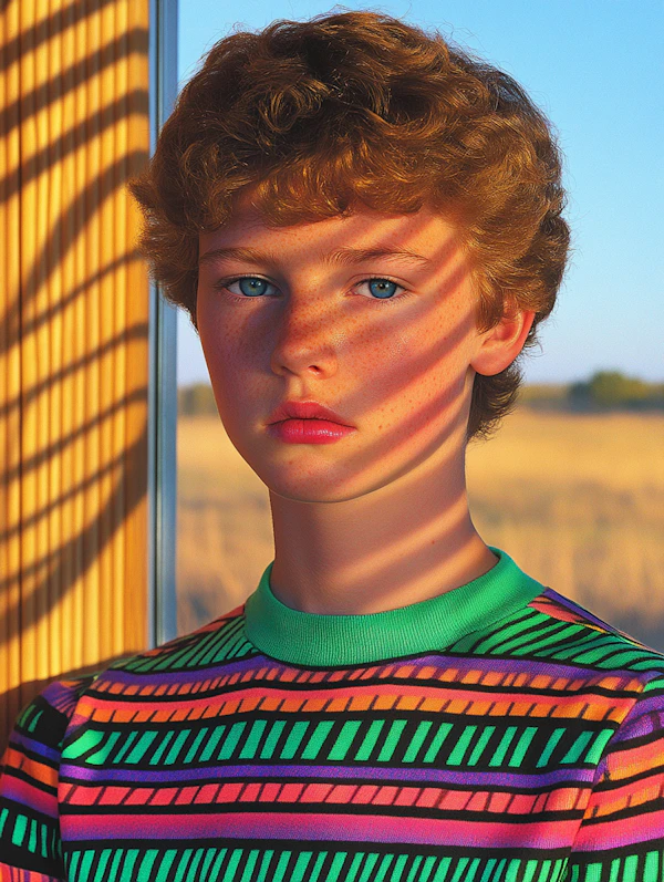 Portrait of a Young Person with Curly Hair