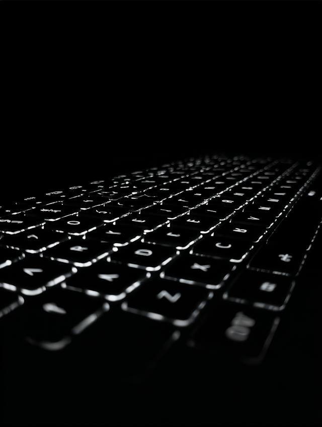 Backlit Keyboard Close-Up