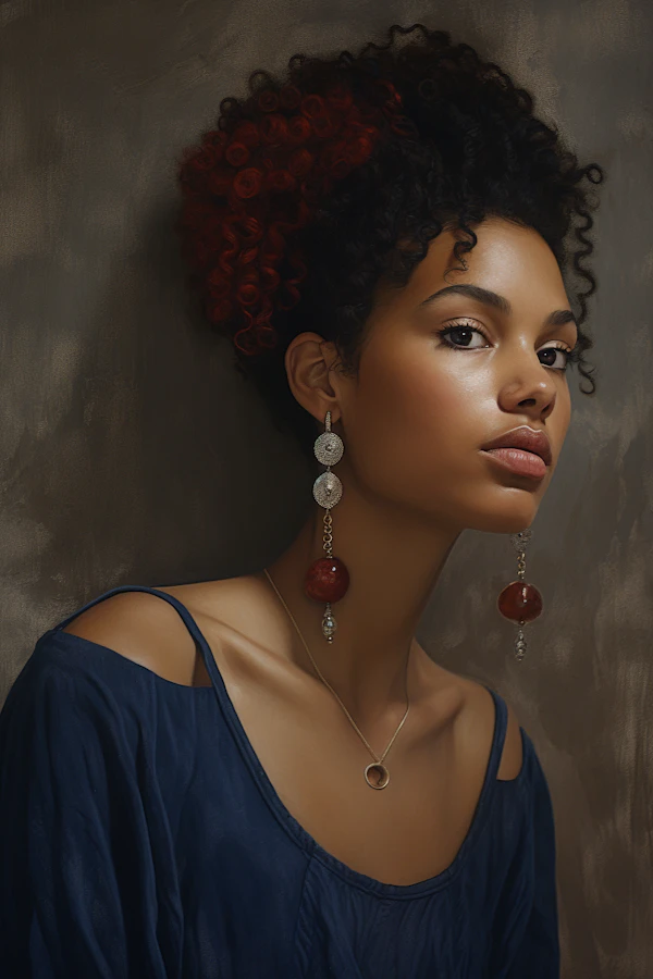 Serene Contemplation with Vibrant Highlights