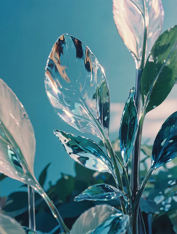 Surreal Glassy Leaves