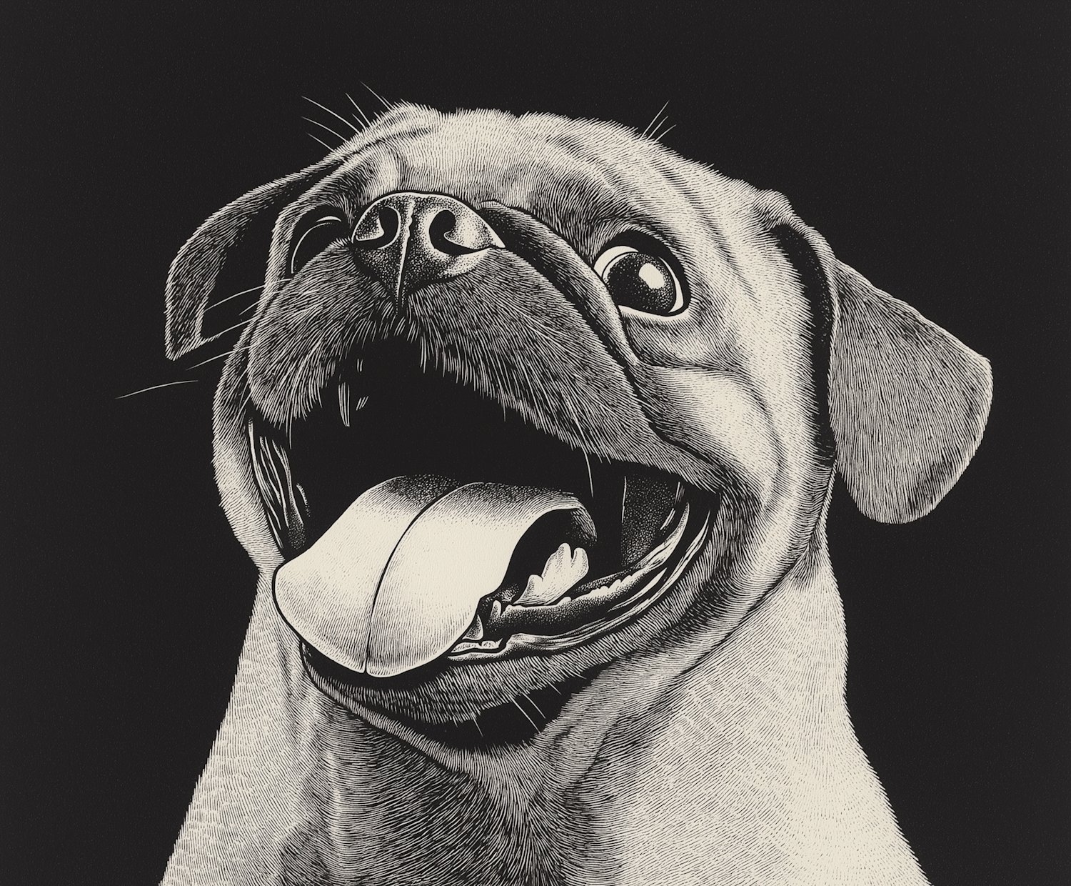 Enthusiastic Pug Illustration