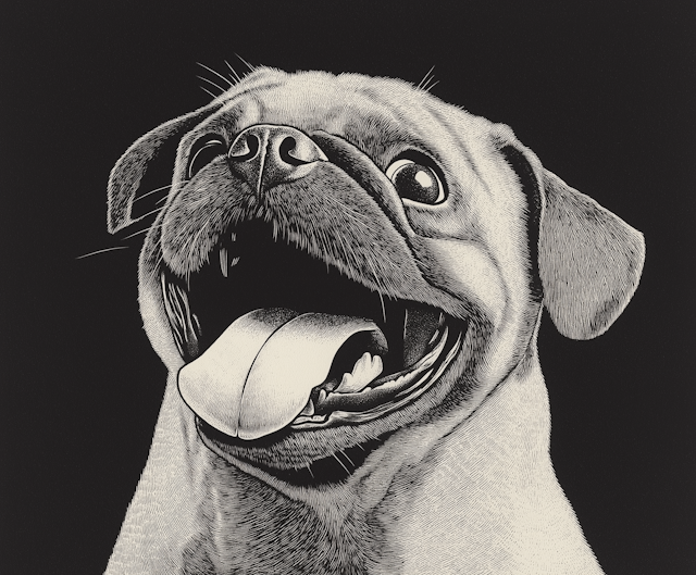 Enthusiastic Pug Illustration