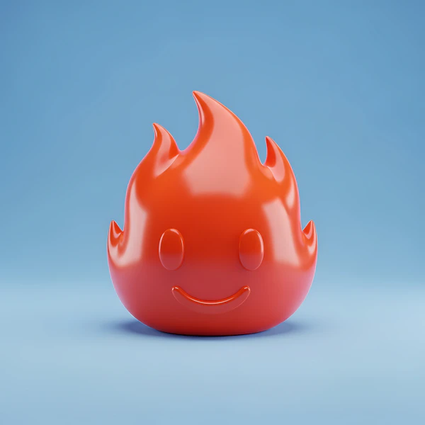 Cartoon Flame Character