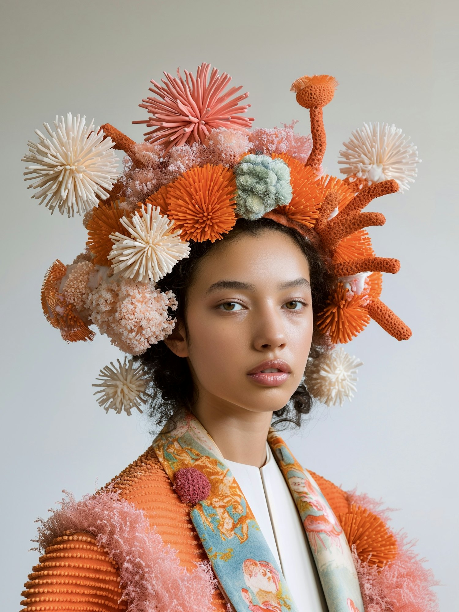 Artistic Coral Reef Headpiece Portrait