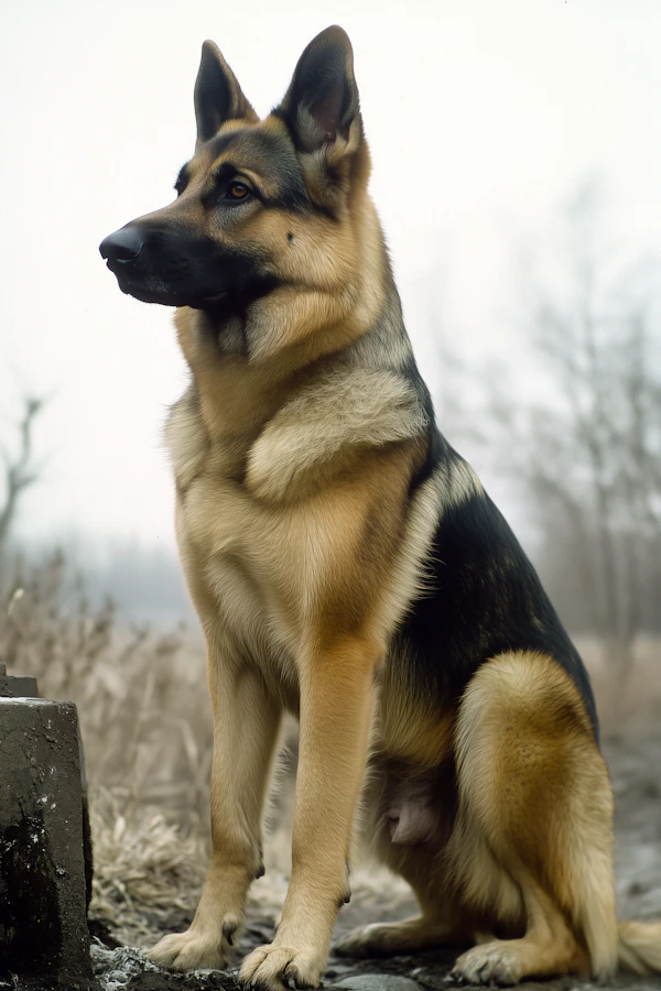 Attentive German Shepherd