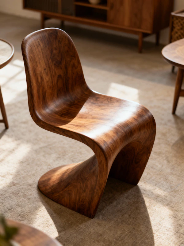Sculptural Wooden Chair