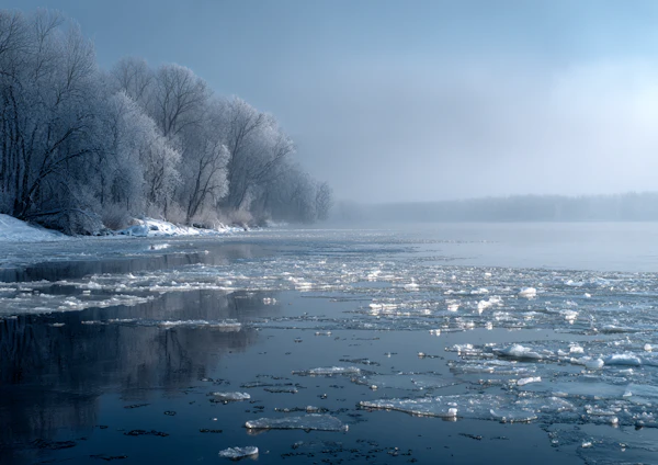 Serene Winter River