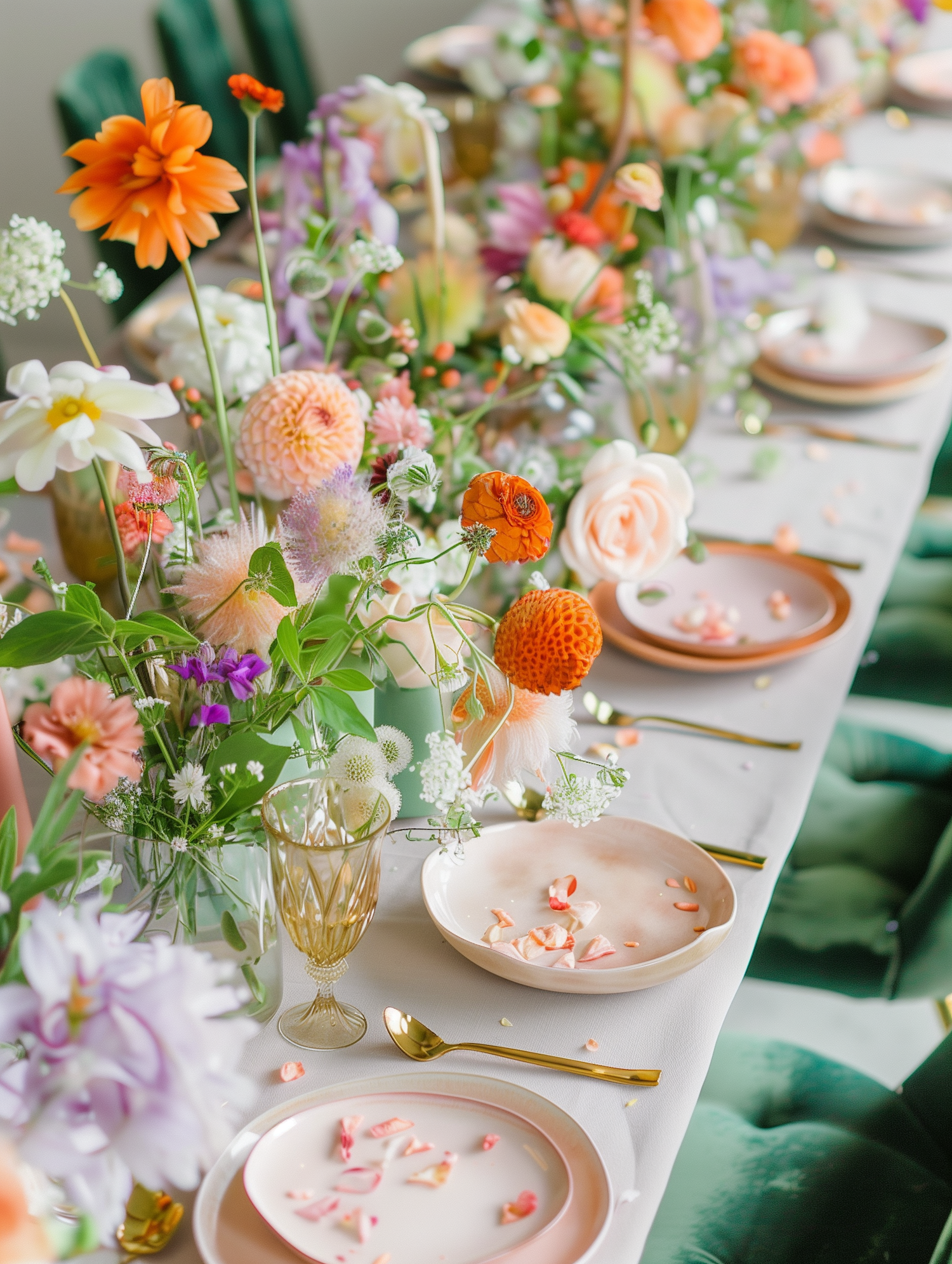 Elegant Dining Table with Floral Arrangement