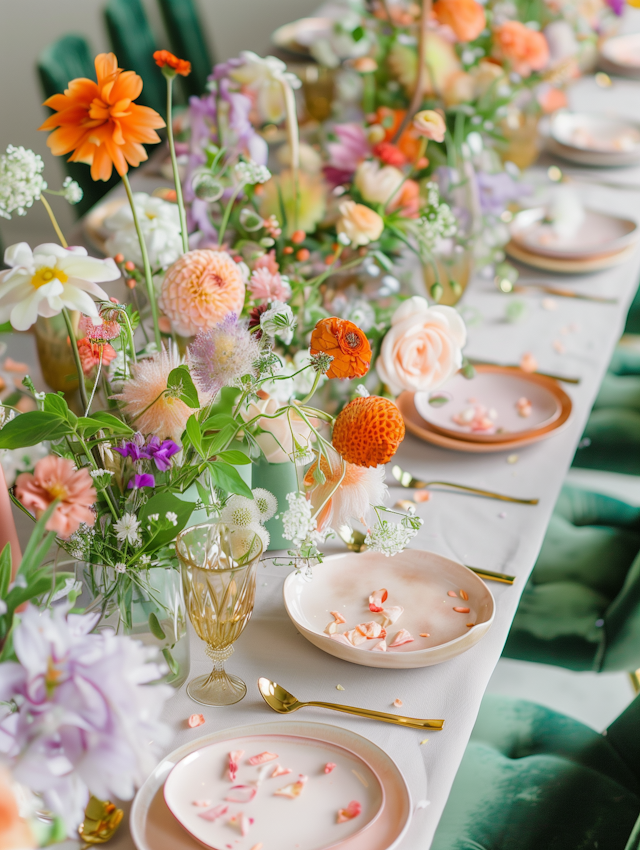 Elegant Dining Table with Floral Arrangement