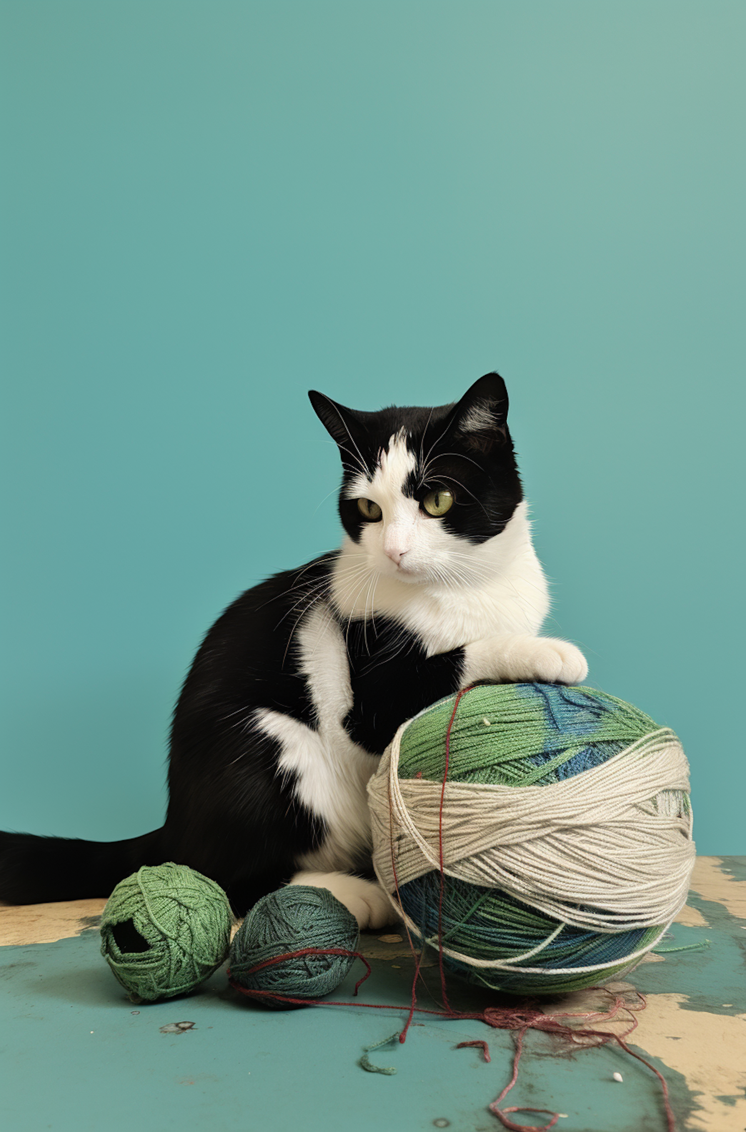 Whiskers and Yarn: A Serene Moment