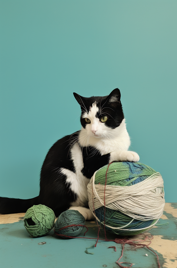 Whiskers and Yarn: A Serene Moment