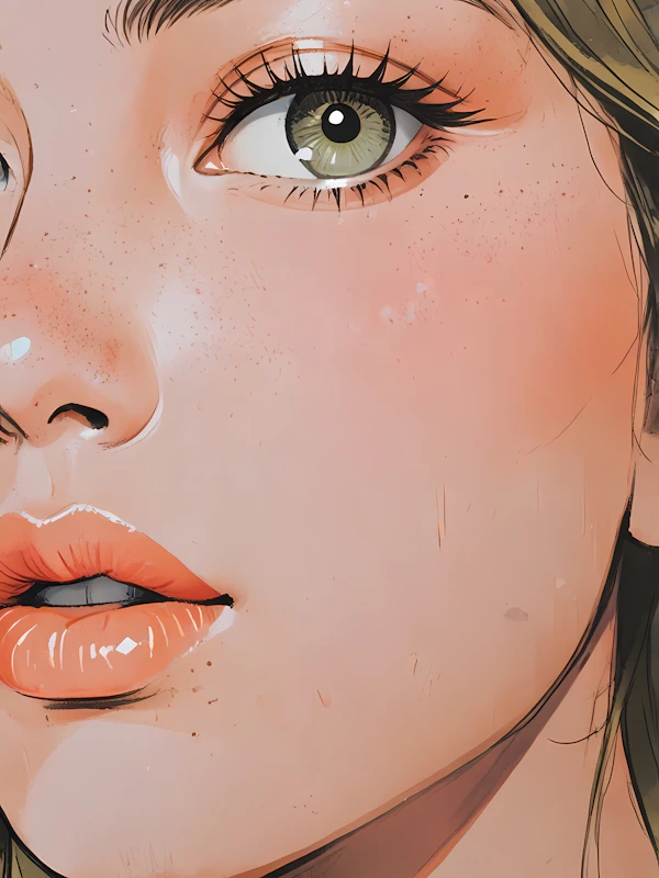 Close-up Illustration of Human Face