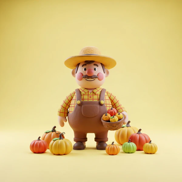 Cheerful Farmer Scene