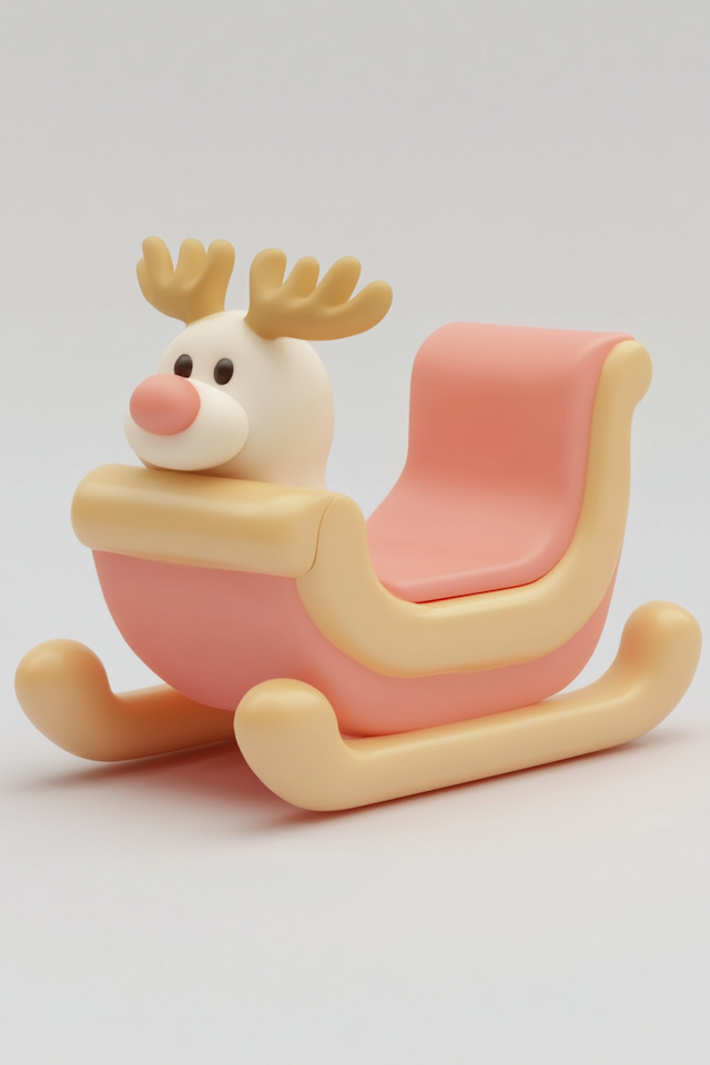 Cartoon Reindeer Sleigh