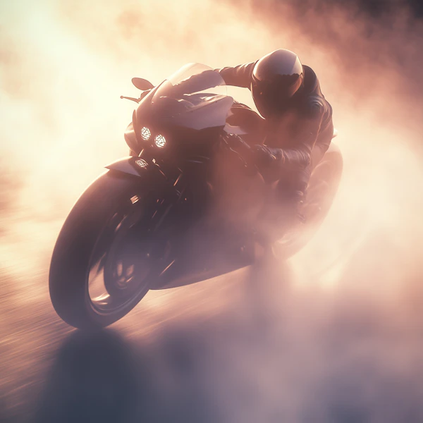 Motorcyclist in Action