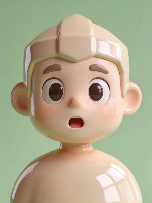 Surprised 3D Character