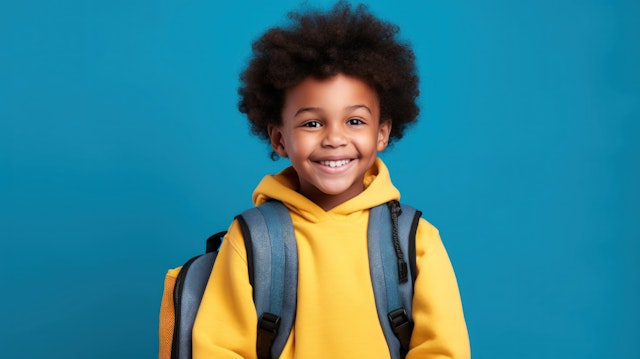 Smiling Child with Backpack