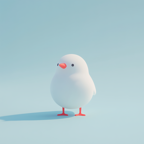 Minimalist Cartoon Bird