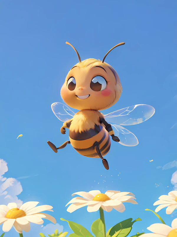 Cheerful Cartoon Bee