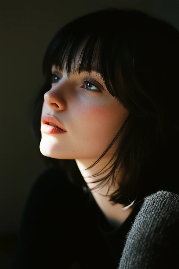 Contemplative Portrait of a Young Woman