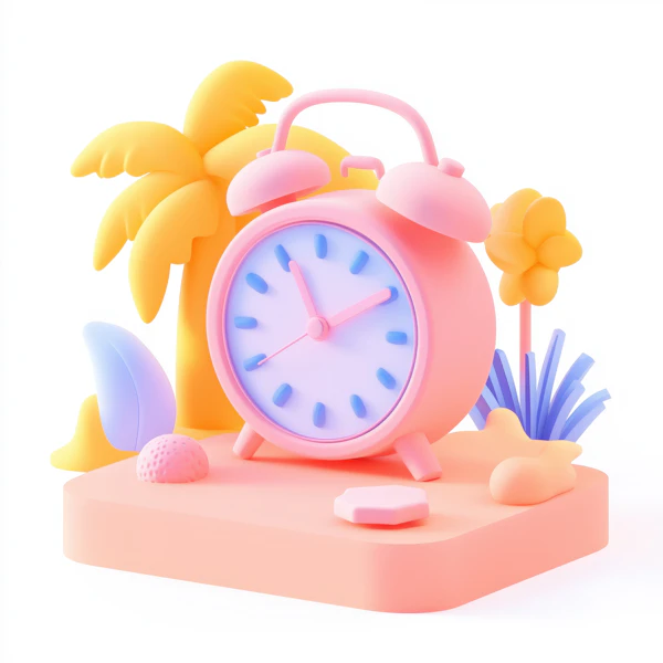 Pink Alarm Clock Scene