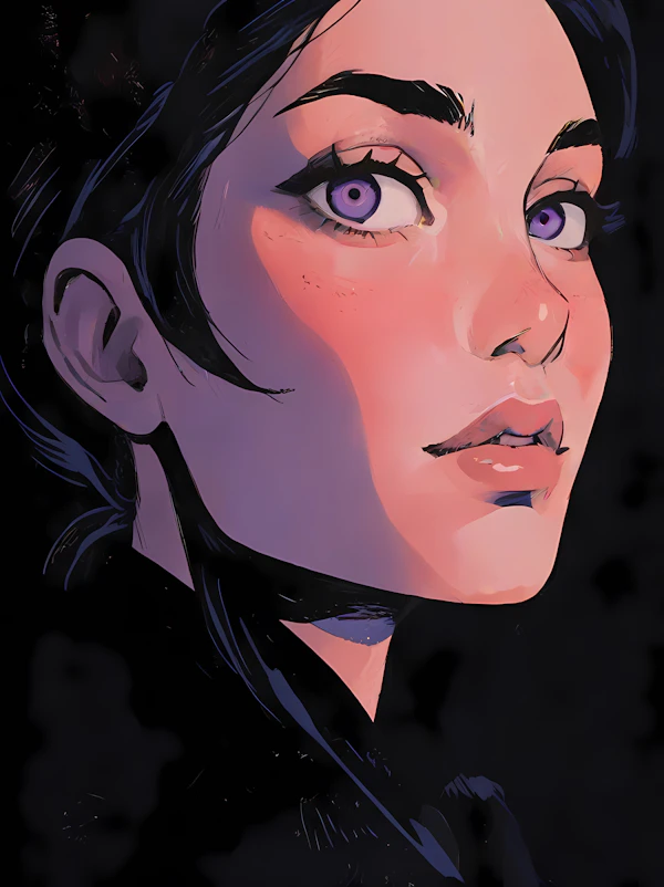 Close-up Illustration of Human Face
