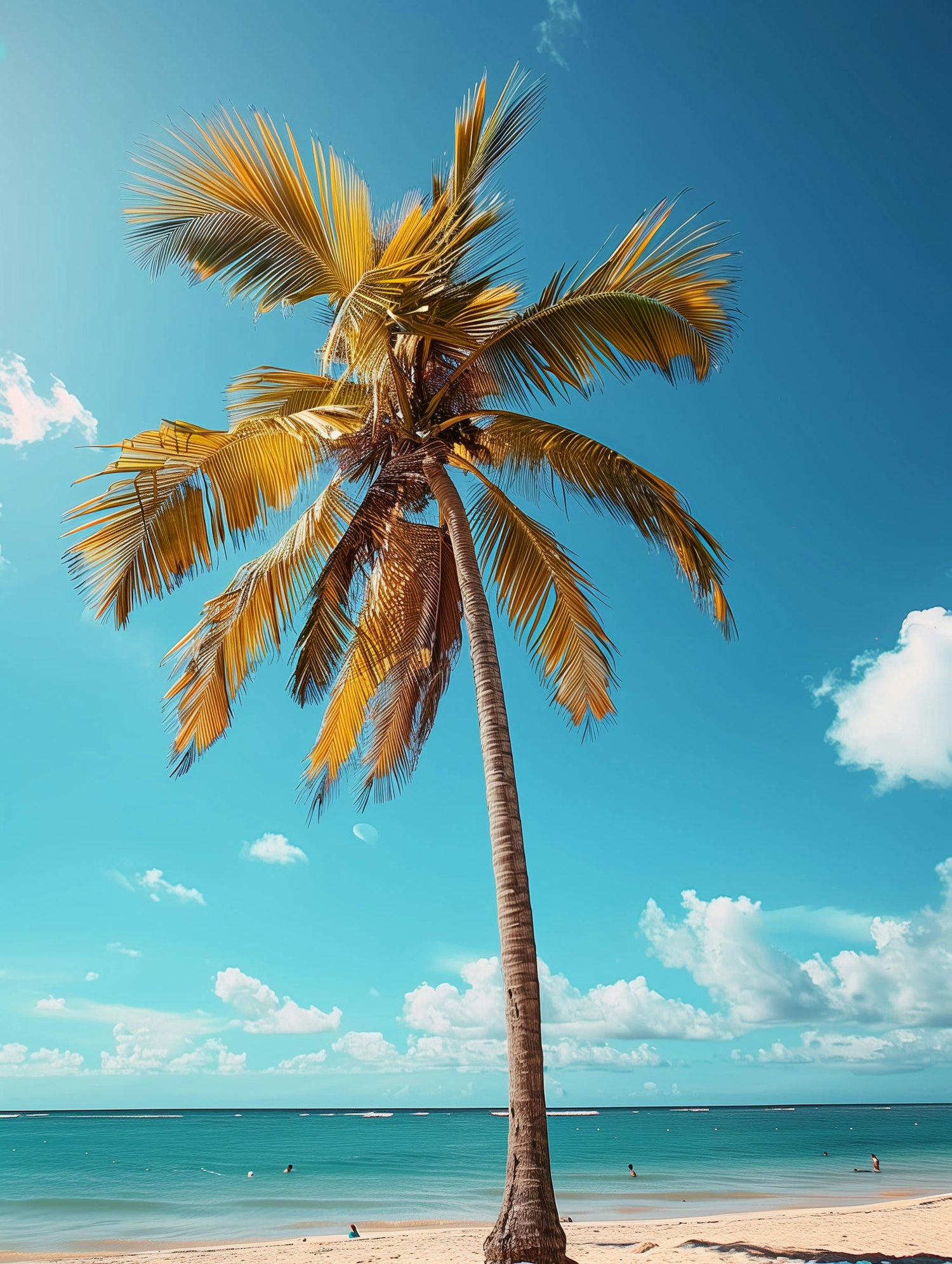 Tranquil Beach with Palm Tree