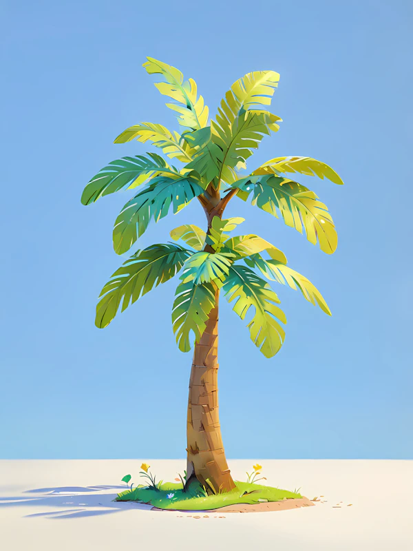 Tropical Palm Tree Scene