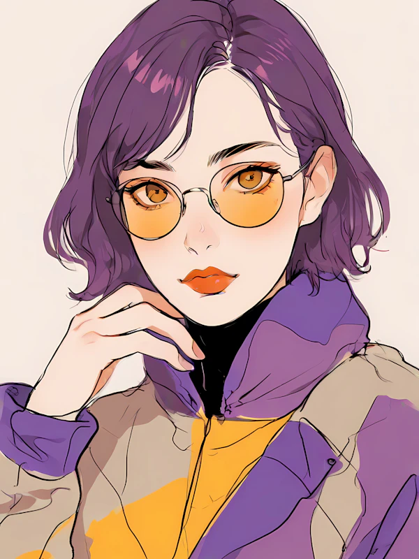 Stylish Purple Portrait