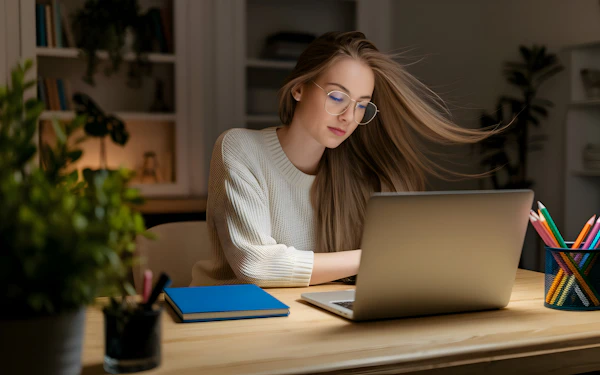 Woman Working at Desk