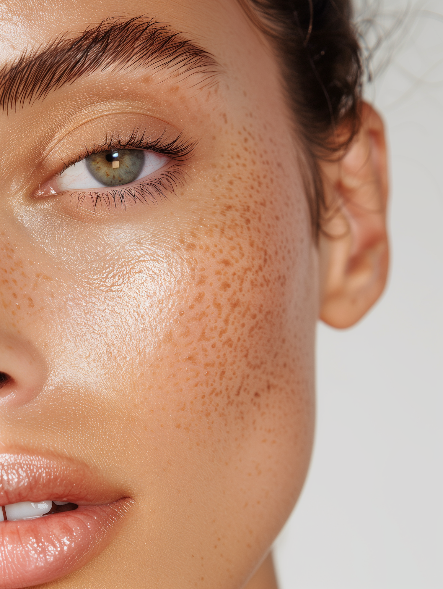 Close-up of Freckled Face