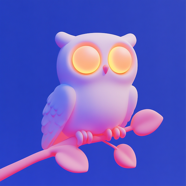 Stylized 3D Model of an Owl